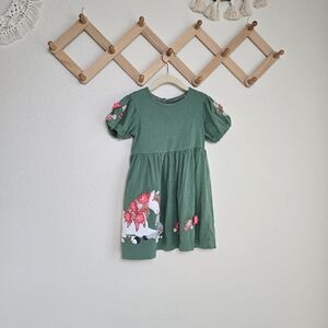 Mini Boden | Dresses | Mini Boden Floral Horse Applique Girls Dress In  Green Size 45y | Poshmark